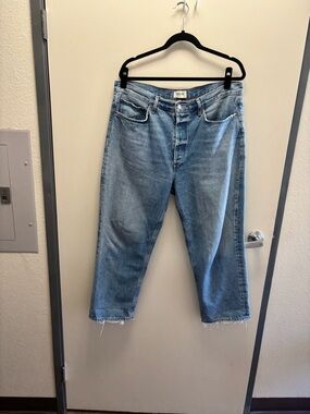 Agolde Pale Blue High-Rise Straight Jeans